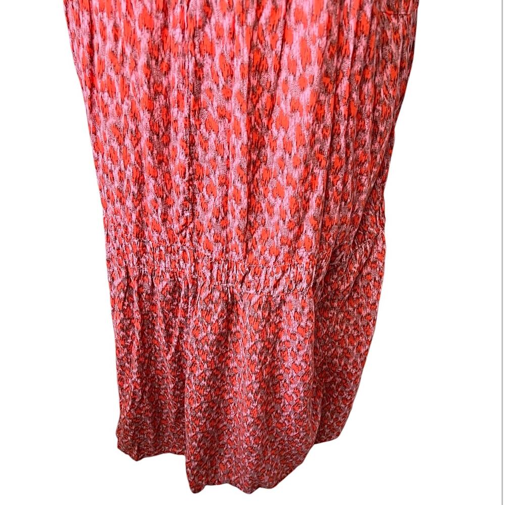 Joie Bondi Tiered Sundress Maxi Midi Dress red cheetah print 100% cotton - Picture 7 of 10